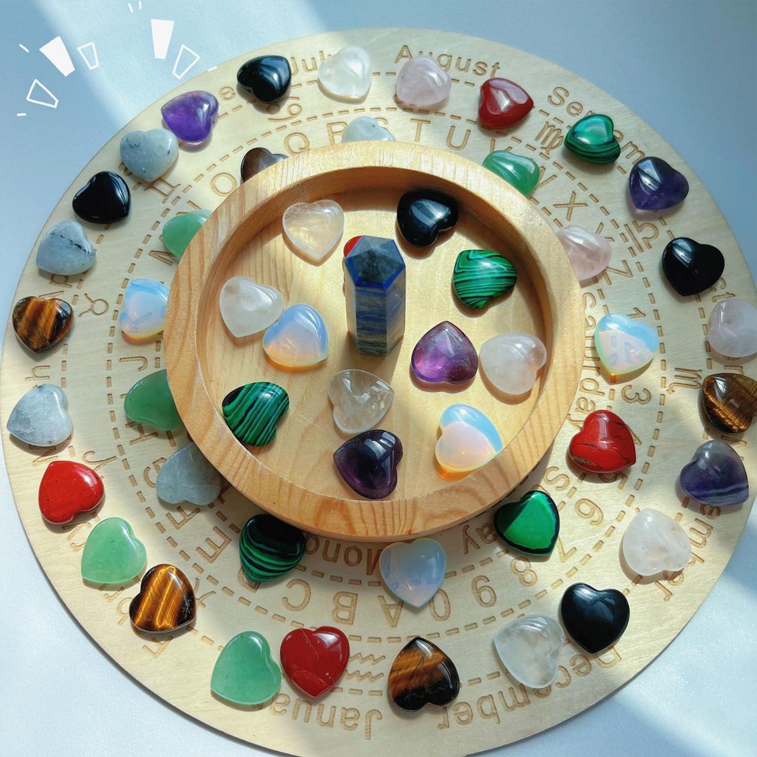Kristalle Herz Steine Set 80 Stück Natürliche Edelsteine Trommelsteine XIANNVXI