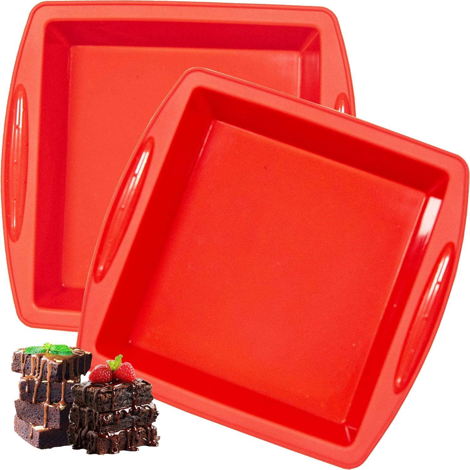 Silikon Brownie Backform 20x20cm 2 Stück Antihaft formen