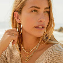 Große Silber Creolen 925 Sterling mit 14K Vergoldung 50mm