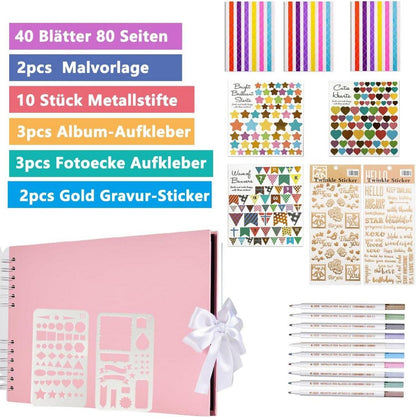 Fotoalbum zum Selbstgestalten DIY Fotobuch 80 Seiten Rosa