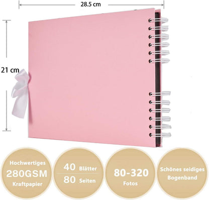 Fotoalbum zum Selbstgestalten 80 Seiten Rosa DIY Fotobuch Abschluss