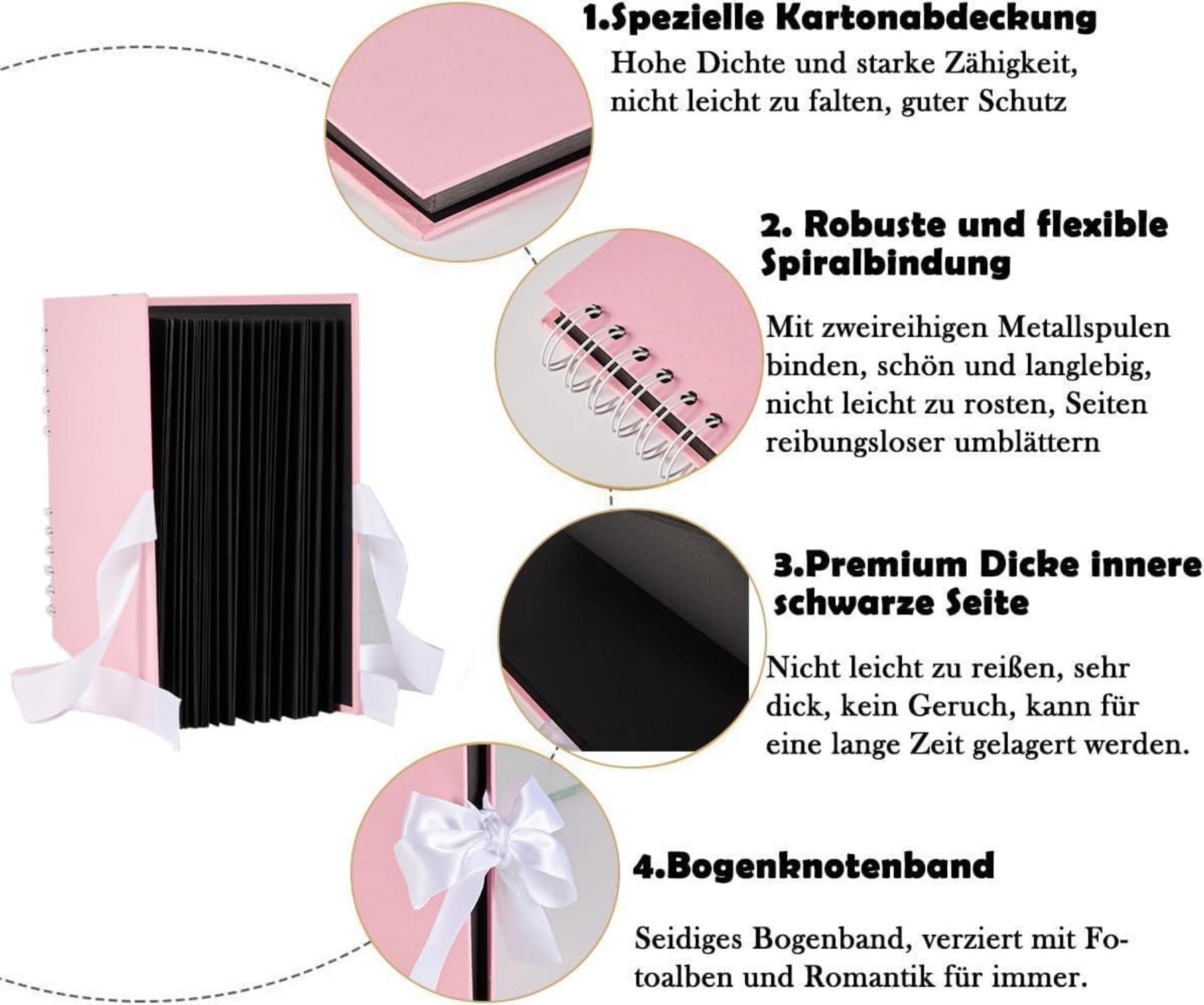 Fotoalbum zum Selbstgestalten 80 Seiten Rosa Hochzeit Valentinstag Geschenk