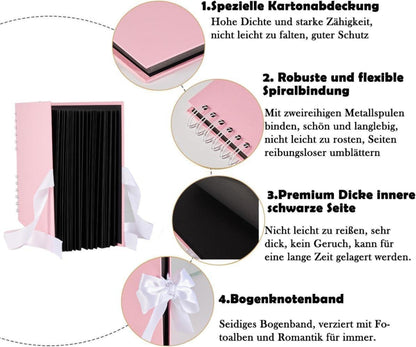 Fotoalbum zum Selbstgestalten 80 Seiten Rosa Hochzeit Valentinstag Geschenk