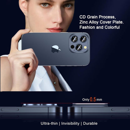 Kameraschutz iPhone 15 Pro Max 6,7 Zoll Blau Zinklegierung HD