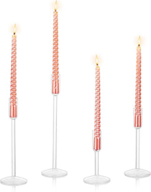 Glas Kerzenständer Set 4er Stabkerzen Hochzeit Weihnachten Party