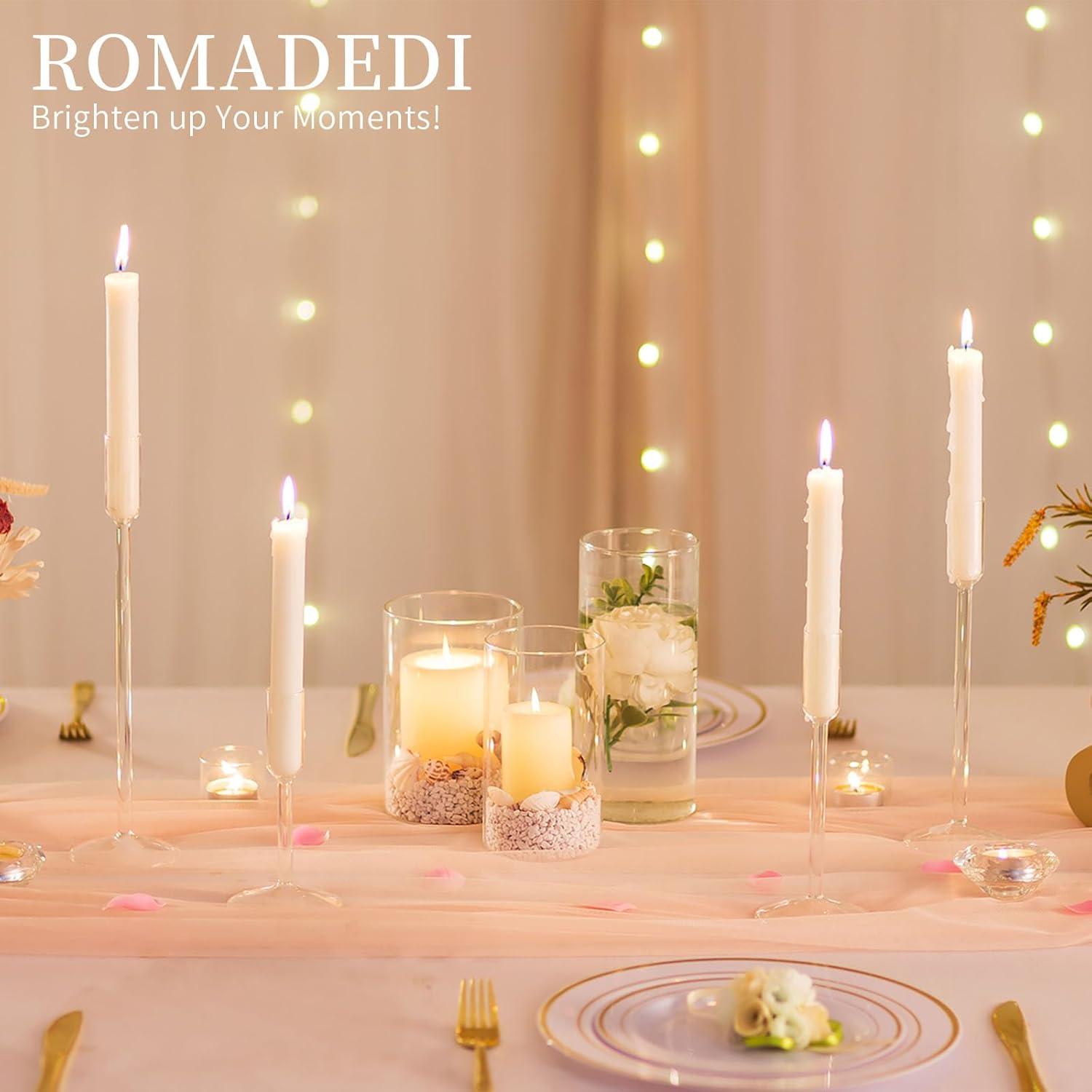 Glas Kerzenständer Set 4er Stabkerzen Hochzeit Weihnachten Party