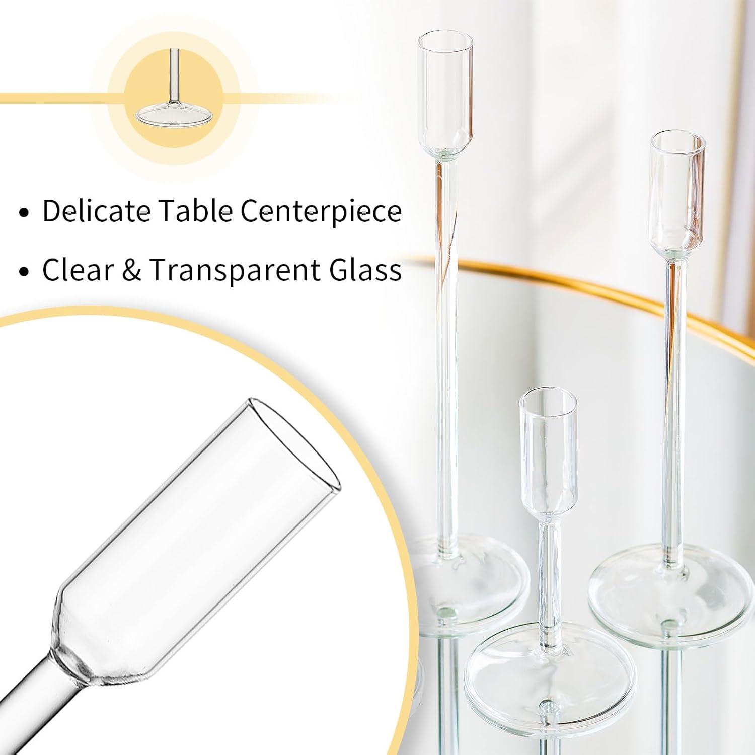 Glas Kerzenständer Set 4er Hoch Vintage Hochzeit Weihnachten Party