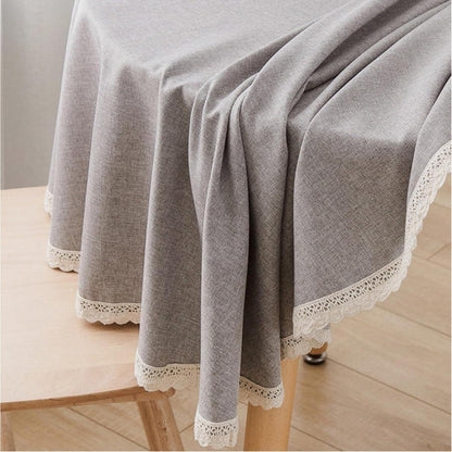 Runde Baumwollleinen Tischdecke 280 cm – Hellgrau