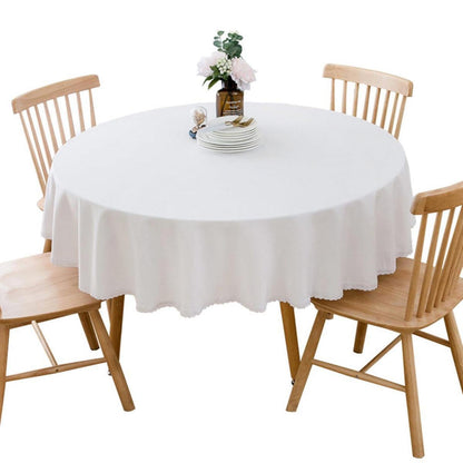 Runde Baumwollleinen Tischdecke 280cm – Weiß