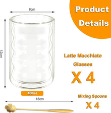 Latte Macchiato Gläser Doppelwandig 400ml 4er Pack + Löffel