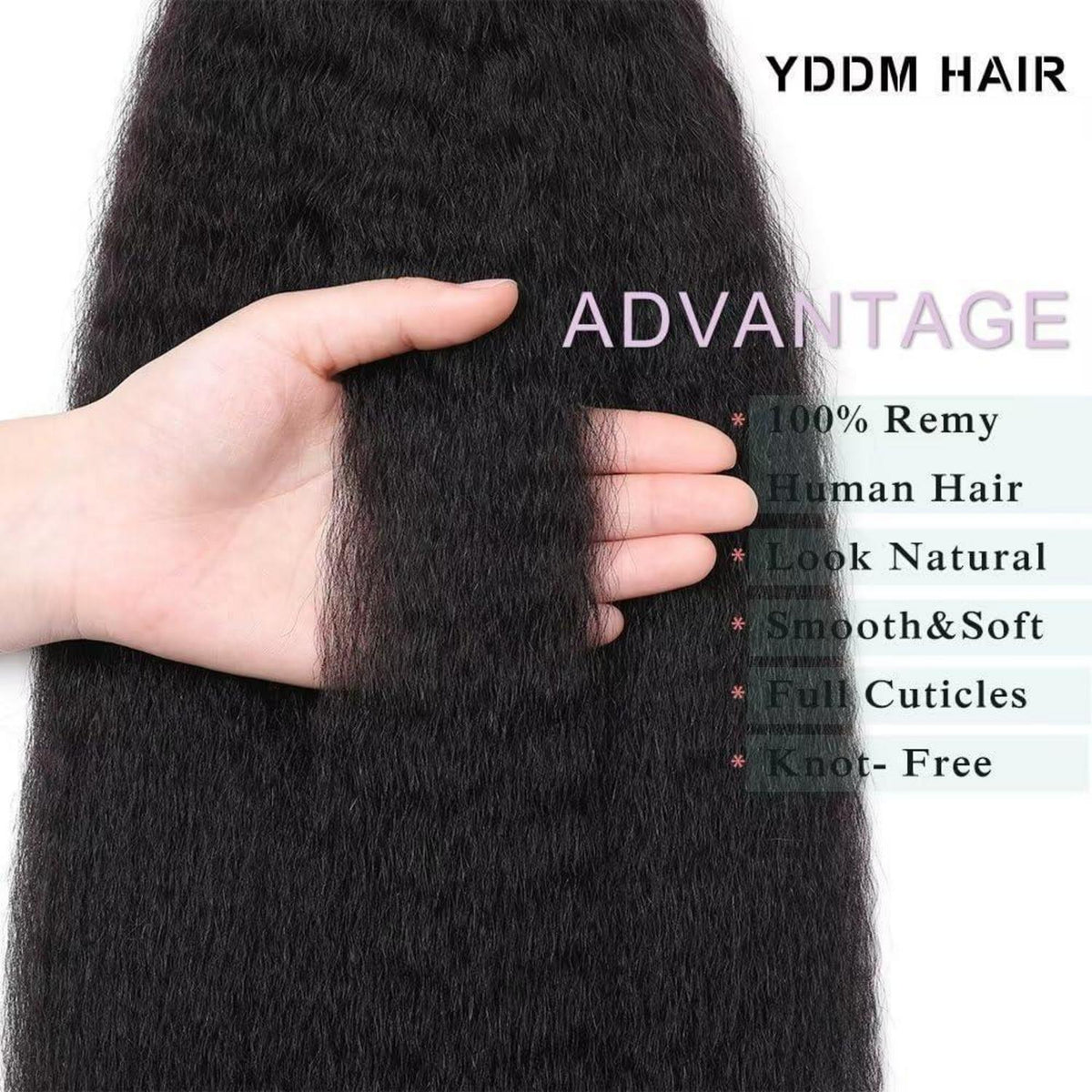 Echthaar Tape Extensions Schwarz Kinky Straight 14 Zoll