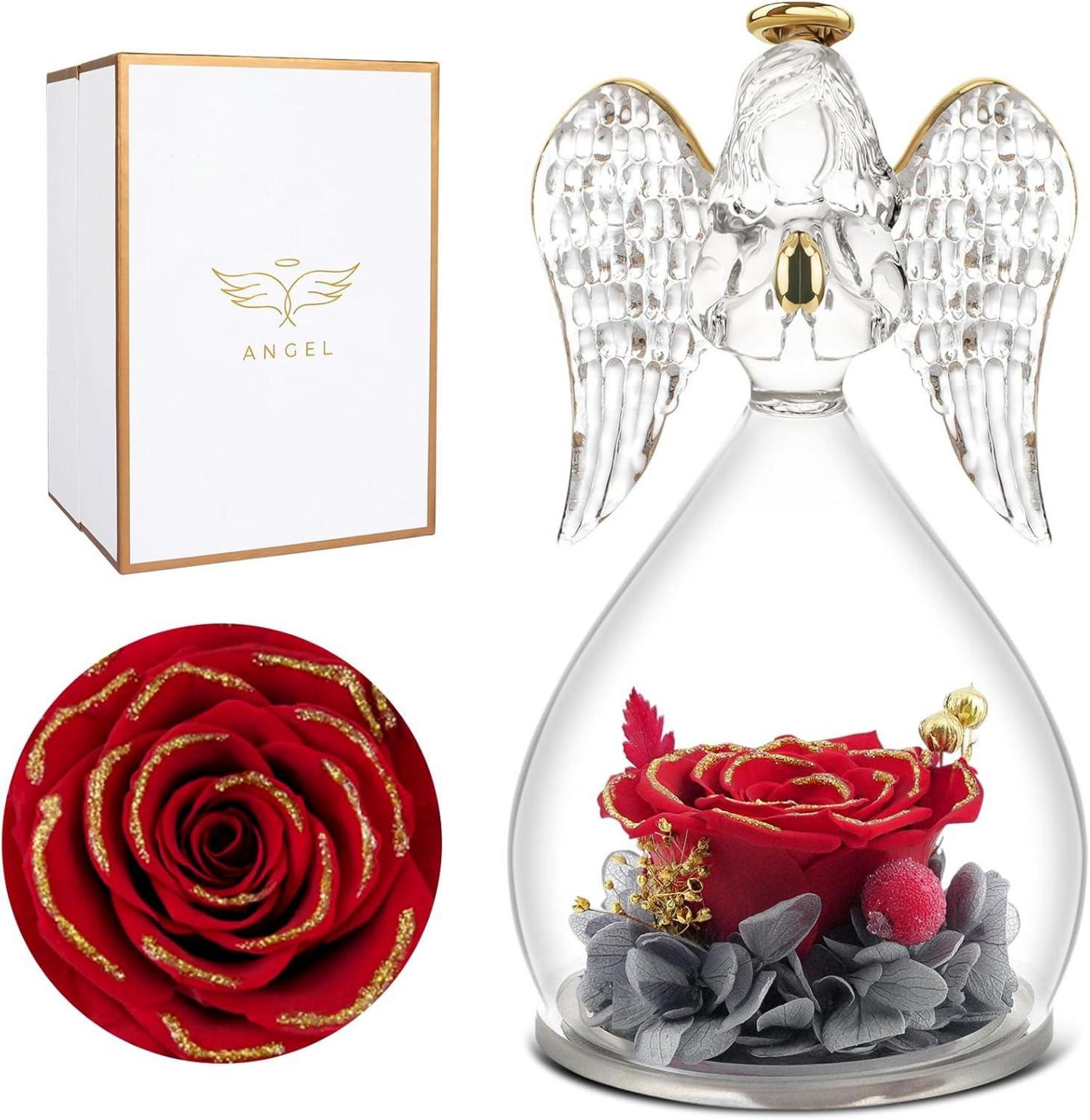 Ewige Rose Engel Geschenkset für Frauen Muttertag Mutter Oma Freundin