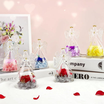 Ewige Rose Engel Geschenke für Frauen Mutter Rot Vergoldet