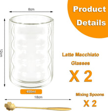 Latte Macchiato Gläser Set 2x400ml Doppelwandig Teegläser