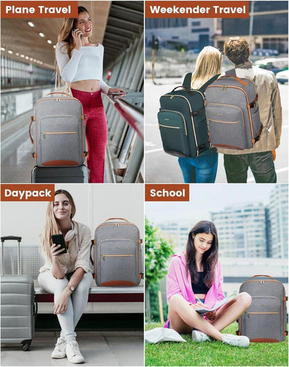 Handgepäck Rucksack 40L Reiserucksack Damen Groß Wasserdicht für 17