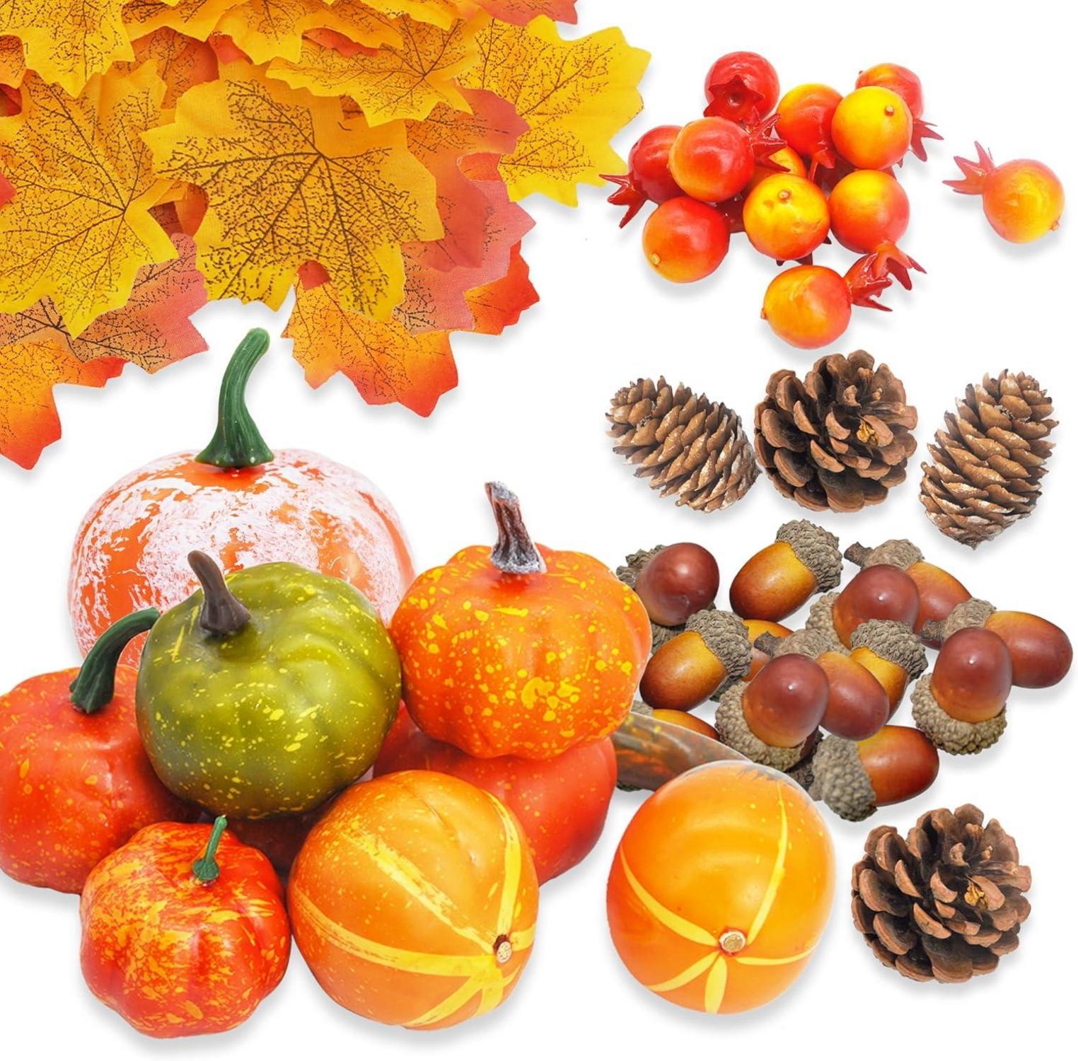 Künstliche Kürbis Deko Herbstdeko Set Halloween Tisch Party Halloween