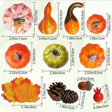 96 Stück Künstliche Kürbis Ahornblätter Tannenzapfen Eicheln