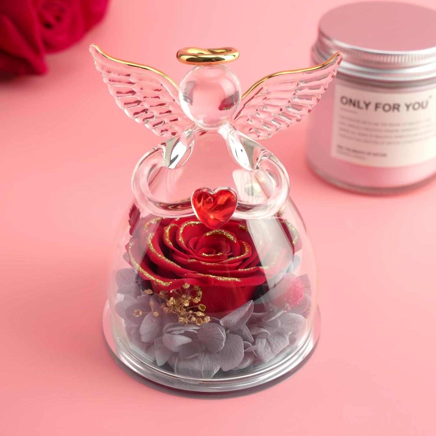 Ewige Rose Engel Geschenkbox Mutter Oma Weihnachten Valentine Rot