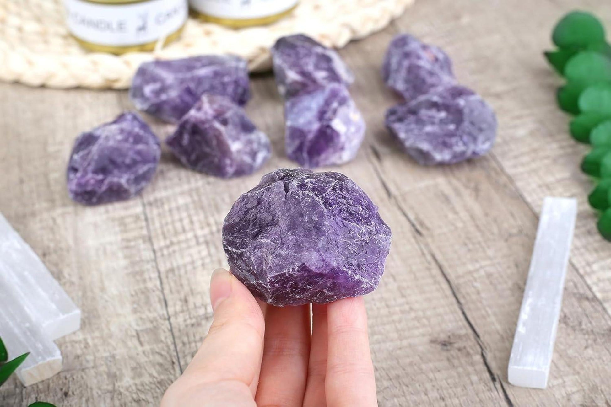 Amethyst Rohsteine Premium Wassersteine Kristalle Set 4 Stück