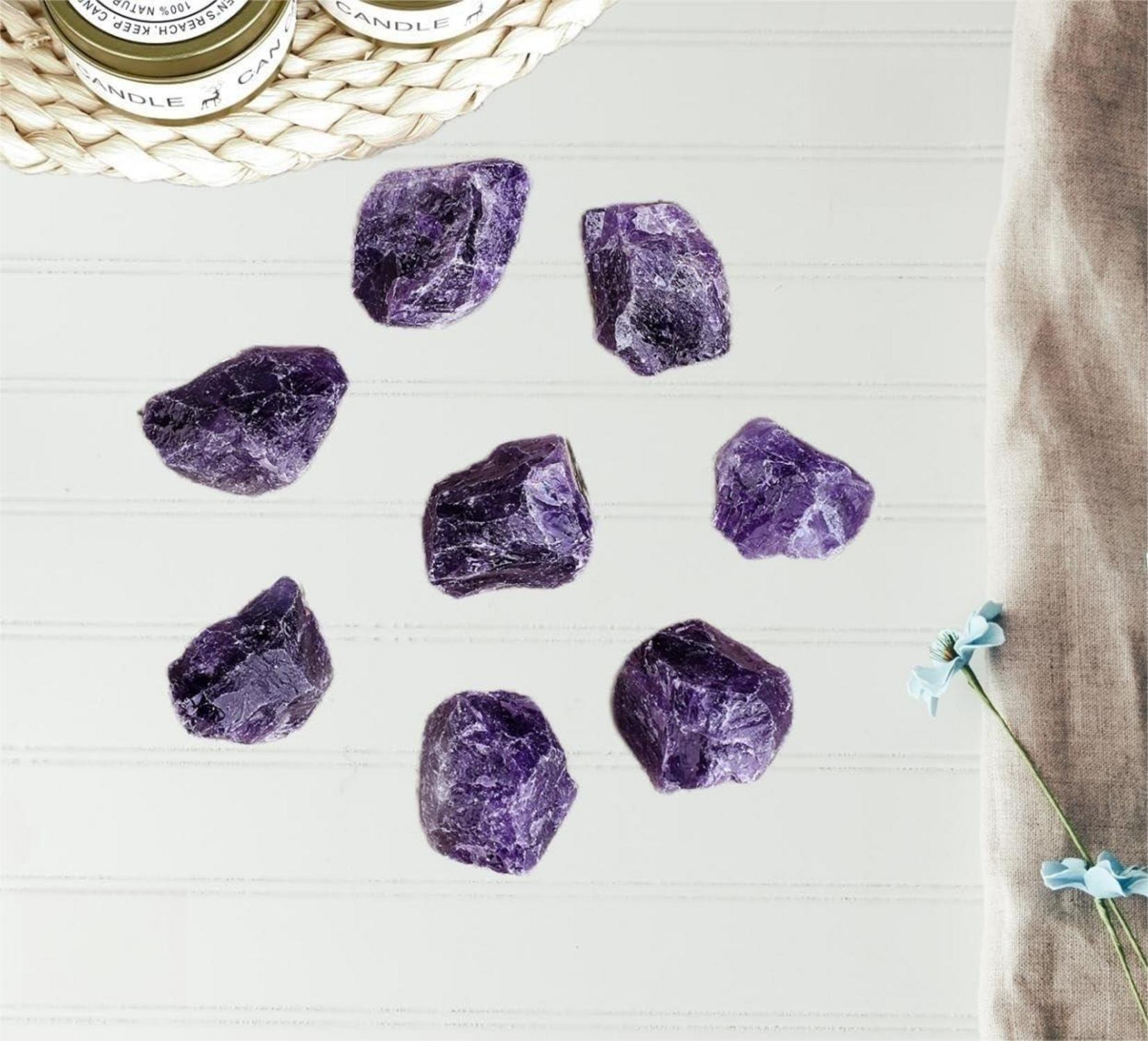 Amethyst Rohsteine Premium Wassersteine 4 Stück Natursteine 4.5–5 cm