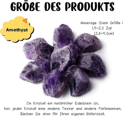 Amethyst Rohsteine Premium Kristalle 4 Stück Natursteine 4.5–5 cm