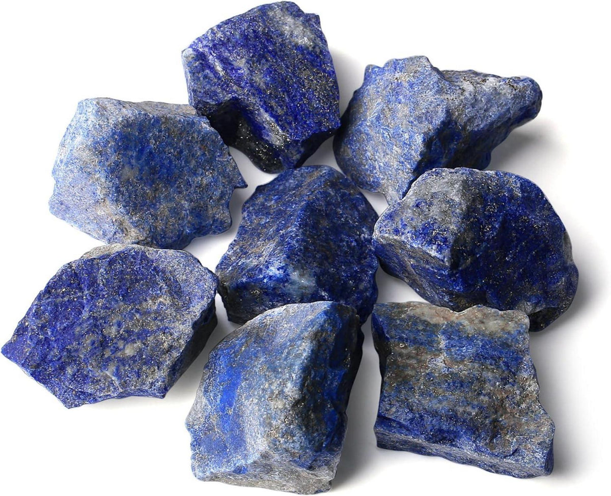 Großes Lapislazuli Rohsteine 4 Stück Premium Wassersteine
