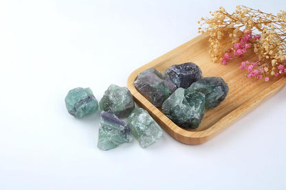 Großes Fluorit Rohsteine Premium 4 Stück Natursteine Heilsteine Set