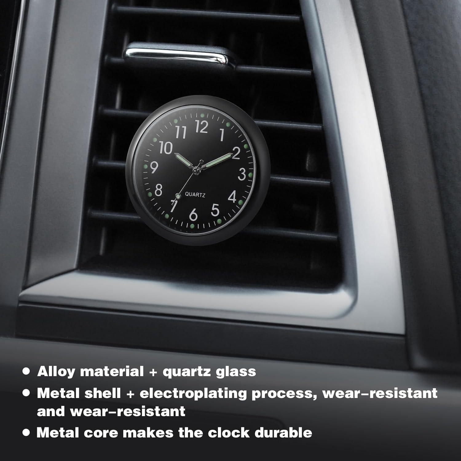 Mini Auto Armaturenbrett Uhr Quartz Analogue Air Vent Clip Uhr Schwarz