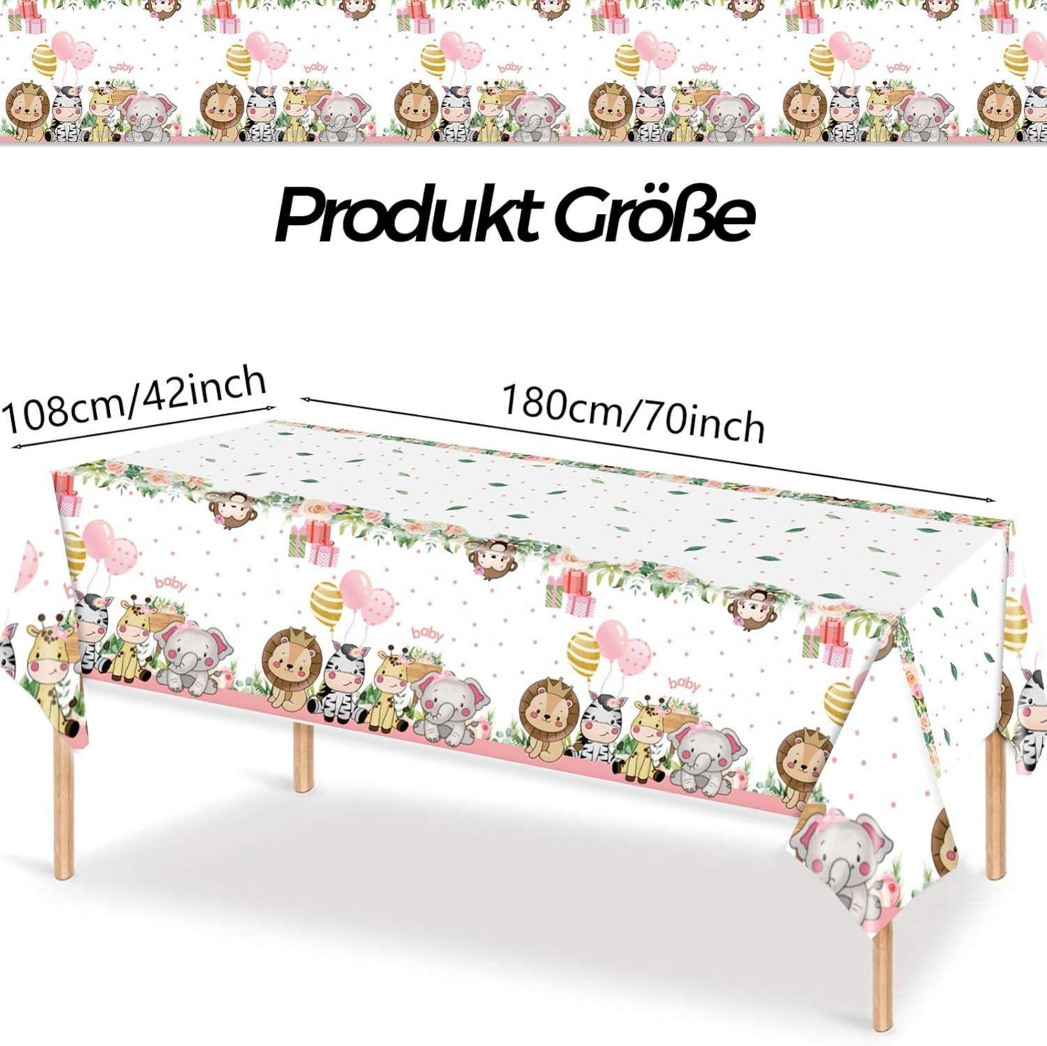 Safari Dschungel Tischdecke Geburtstag 2 Stück 108x180cm