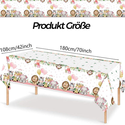 Safari Dschungel Tischdecke Geburtstag 2 Stück 108x180cm