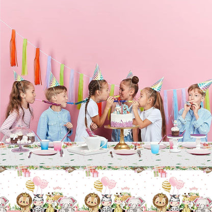 2er Set Safari Dschungel Tischdecke 108x180cm Kindergeburtstag Deko