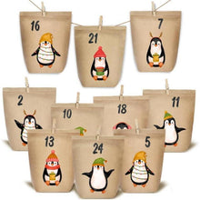 Adventskalender zum Befüllen mit Pinguin-Motiv, 24