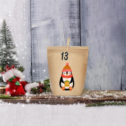 Adventskalender zum Befüllen mit Pinguin-Motiv, 24