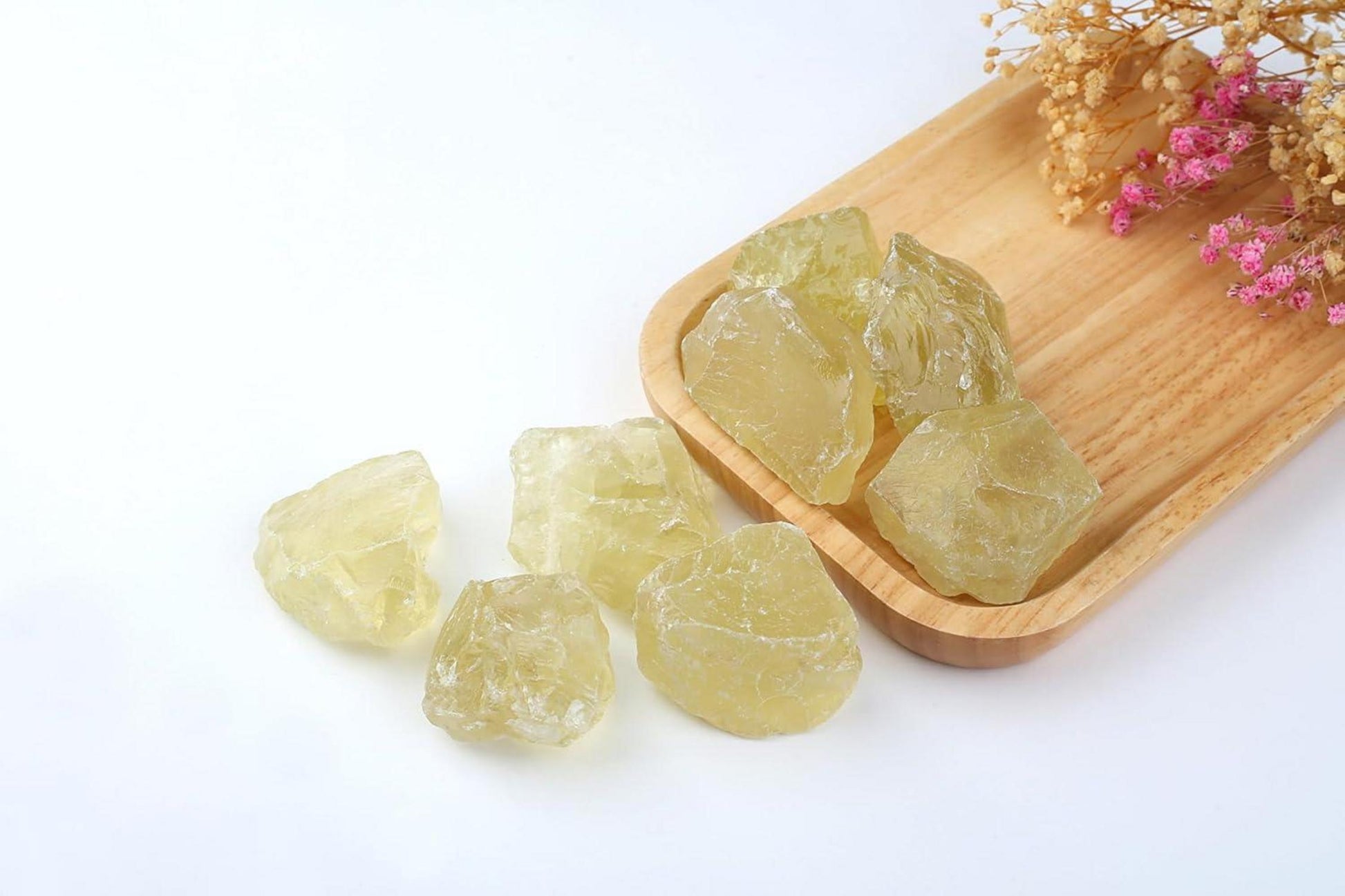 Großes Citrin Rohsteine Premium Wassersteine Kristalle 4 Stück Natursteine Set