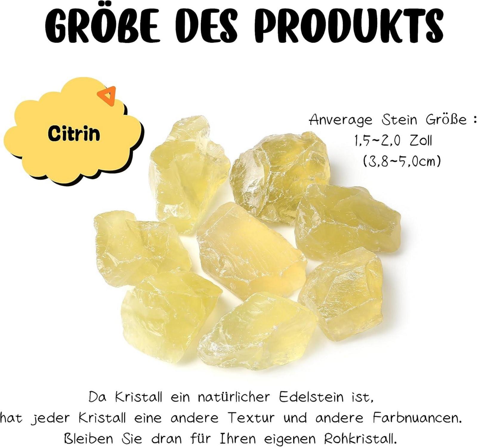 Großes Citrin Rohsteine Premium Wassersteine Kristalle 4 Stück Natursteine Set