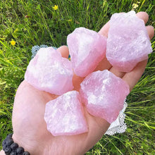 Rosenquarz Rohsteine Premium Kristalle 4 Stück Natursteine Heilsteine