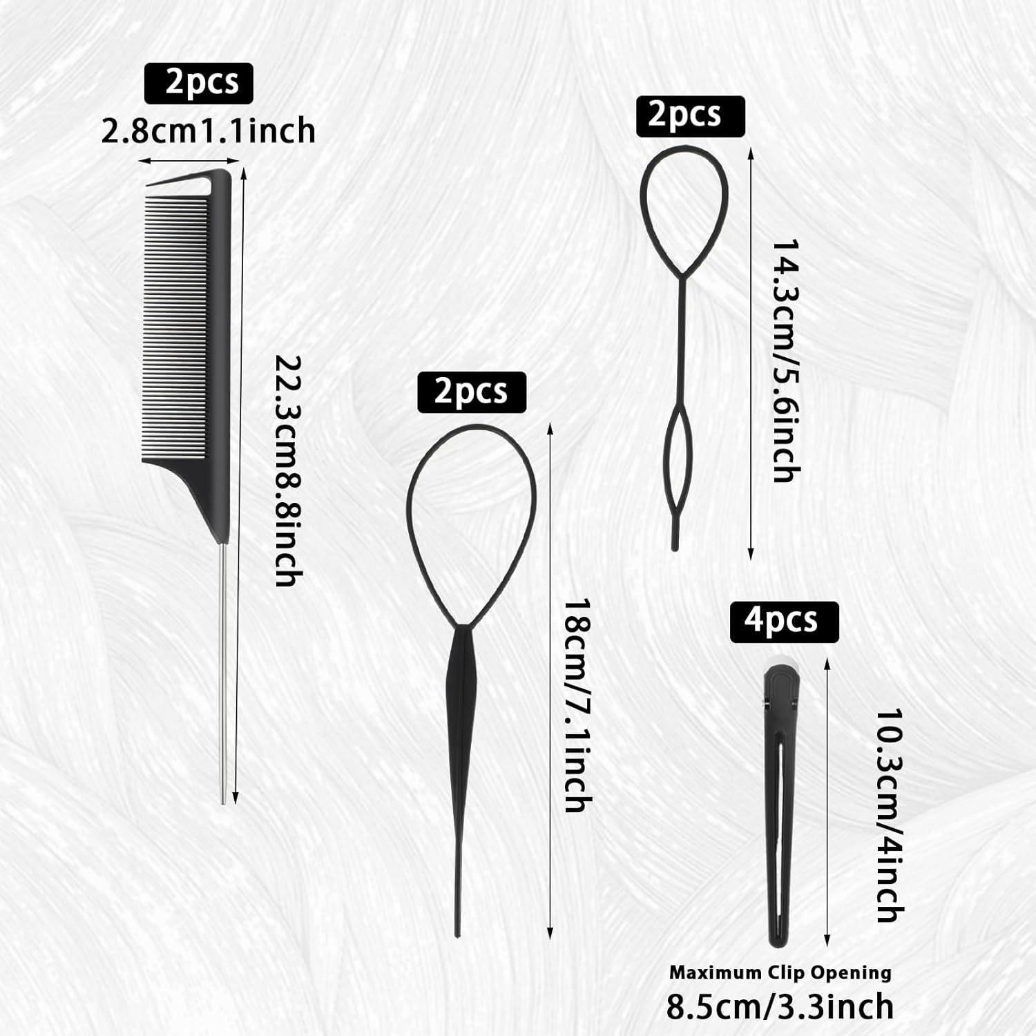 10-teiliges Haar Styling Kamm Set für Frisuren & Zöpfe