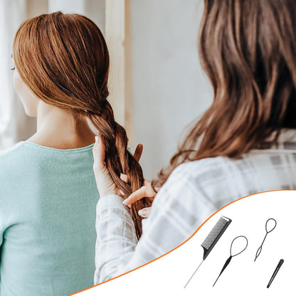 10-teiliges Haarstyling Kamm Set mit Topsy Tail und Rattenschwanzkamm