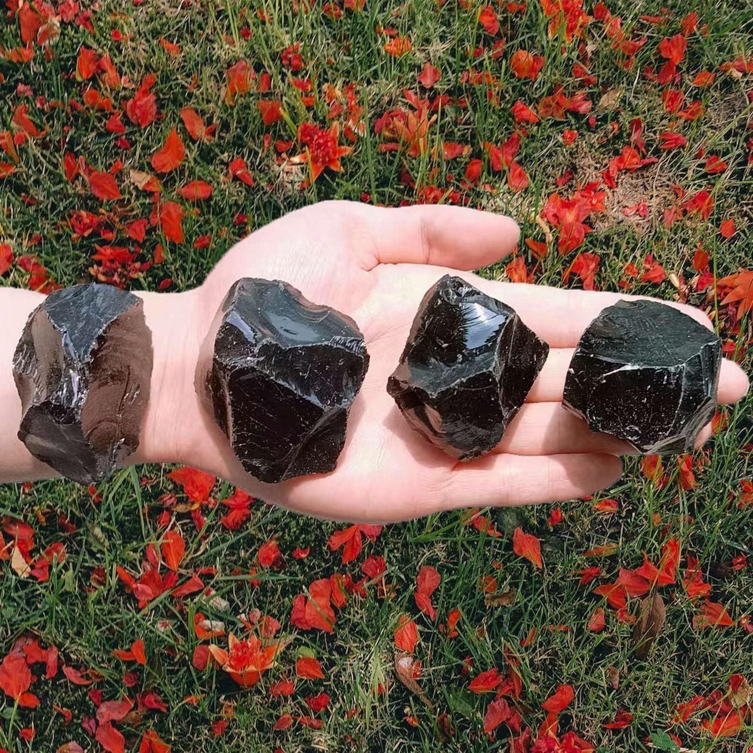 QINJIEJIE Naturstein Set Premium Rohsteine Kristalle 4 Stück