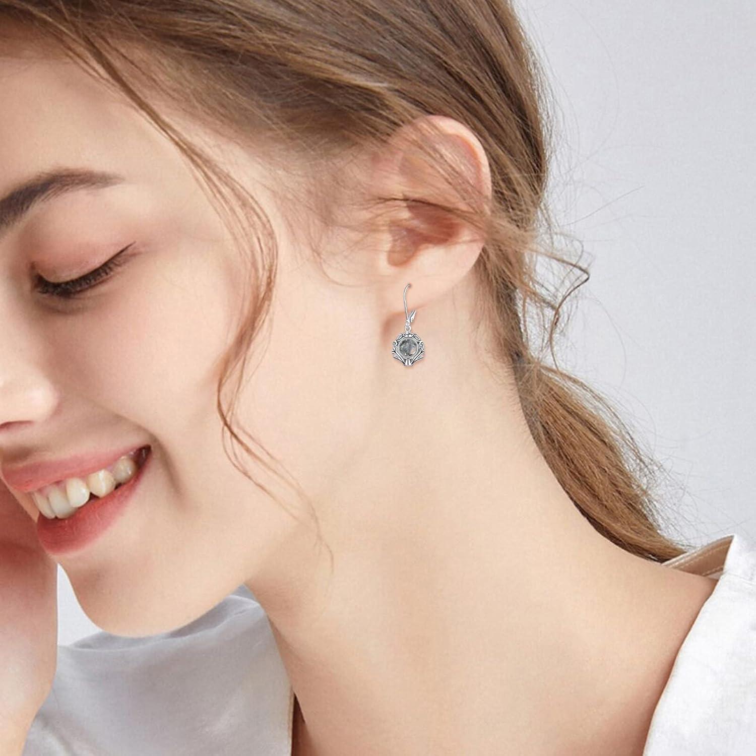 Moosachat Leverback Ohrringe Sterling Silber filigran Frauen Mädchen