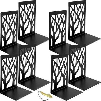 Moderne Metall Buchstützen Schwarz 4 Paar Set 12x9x16cm
