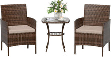 Rattan Gartenmöbel Set Balkonmöbel 3 teilig Wetterfest Braun
