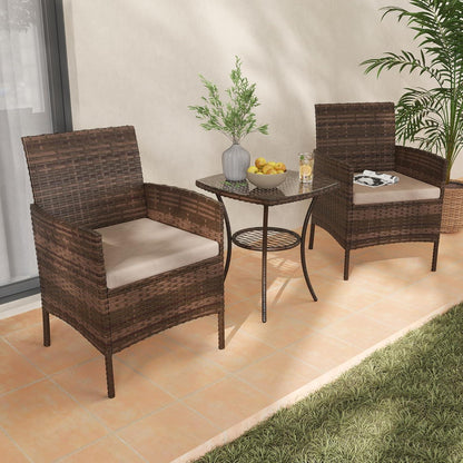 Amopatio Rattan Balkonmöbel Set für kleine