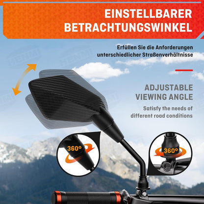 Fahrradspiegel für E-Bike Rechts HD Konvexspiegel Extra Groß Rückspiegel
