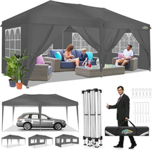 Faltpavillon 3x6 Wasserdicht Winterfest Pop Up Zelt 6 Seitenwände