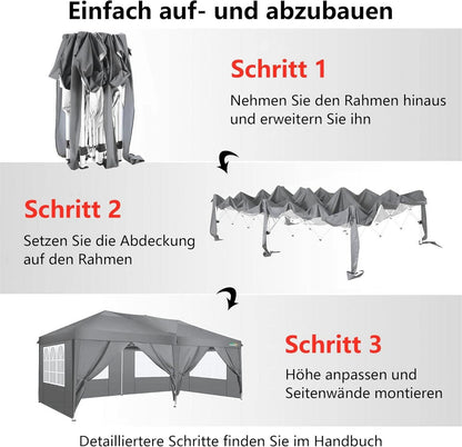 COBIZI Faltpavillon 3x6 Wasserdicht Winterfest Pop Up