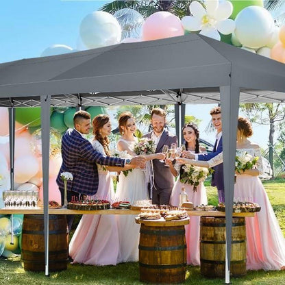 Faltpavillon 3x6 Wasserdicht Winterfest Pop Up mit 6 Seiten Grau UV-Schutz