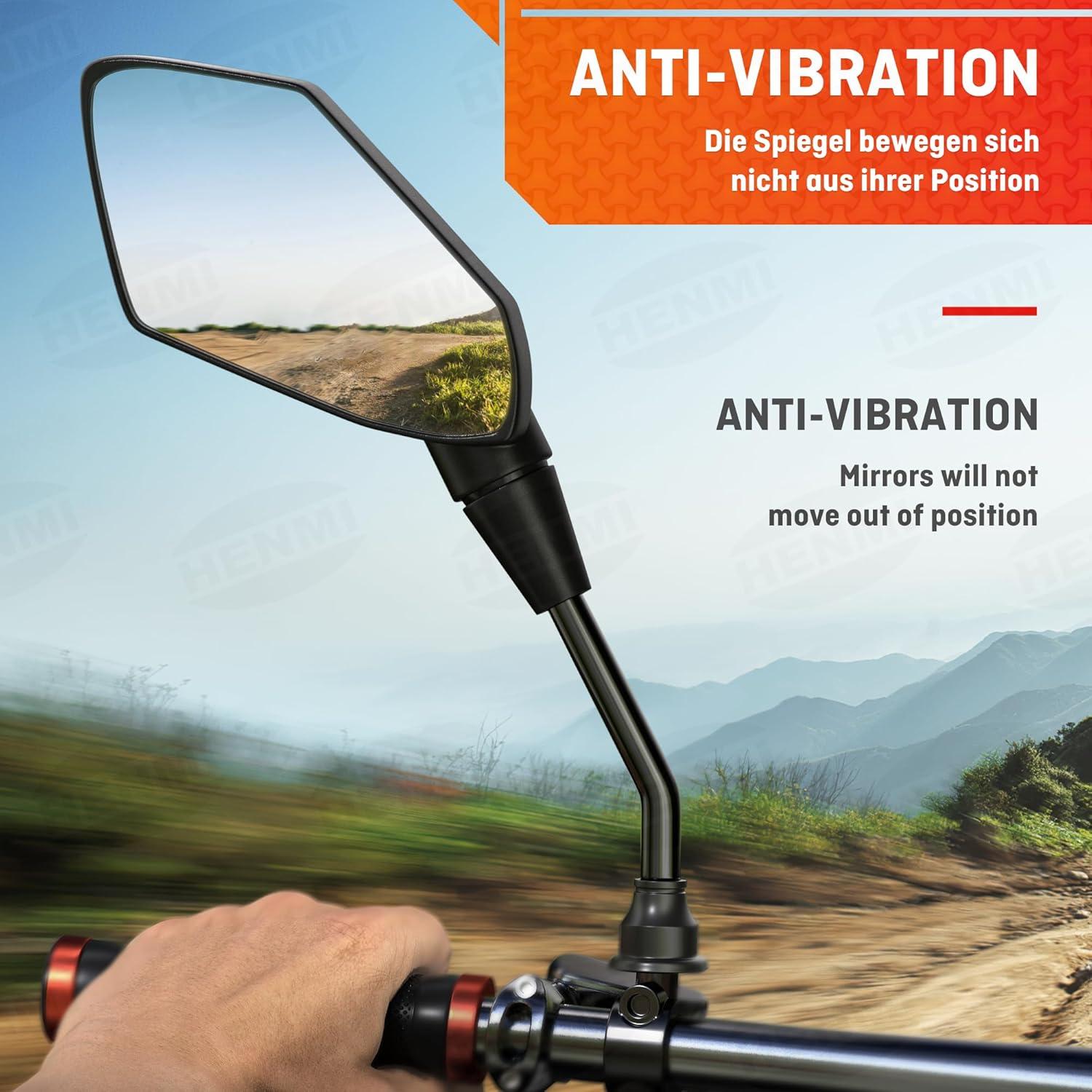 Fahrradspiegel E-Bike HD Konvexspiegel Extra Große Ebike Spiegelfläche