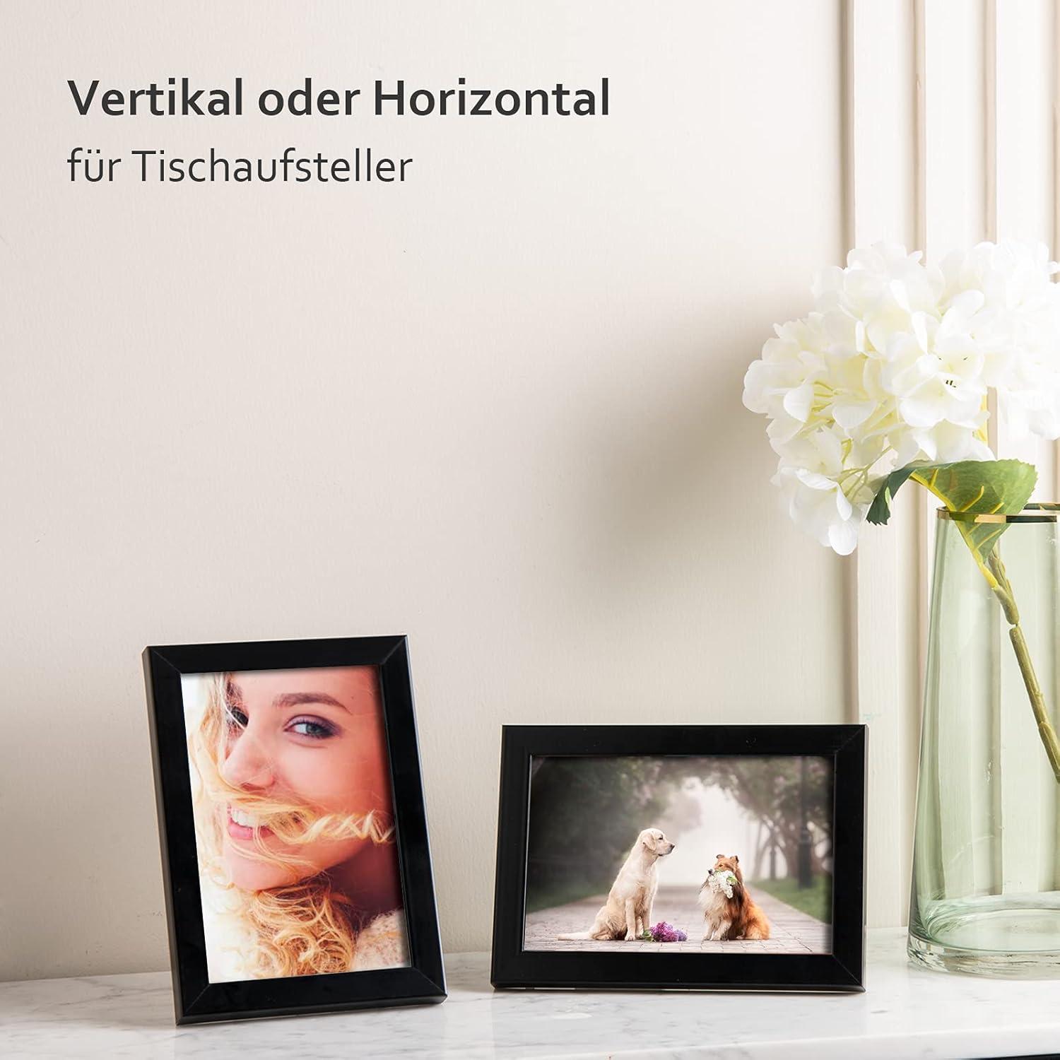 Bilderrahmen 10x15 cm Holzrahmen Acrylglas MDF 6er-Set Schwarz