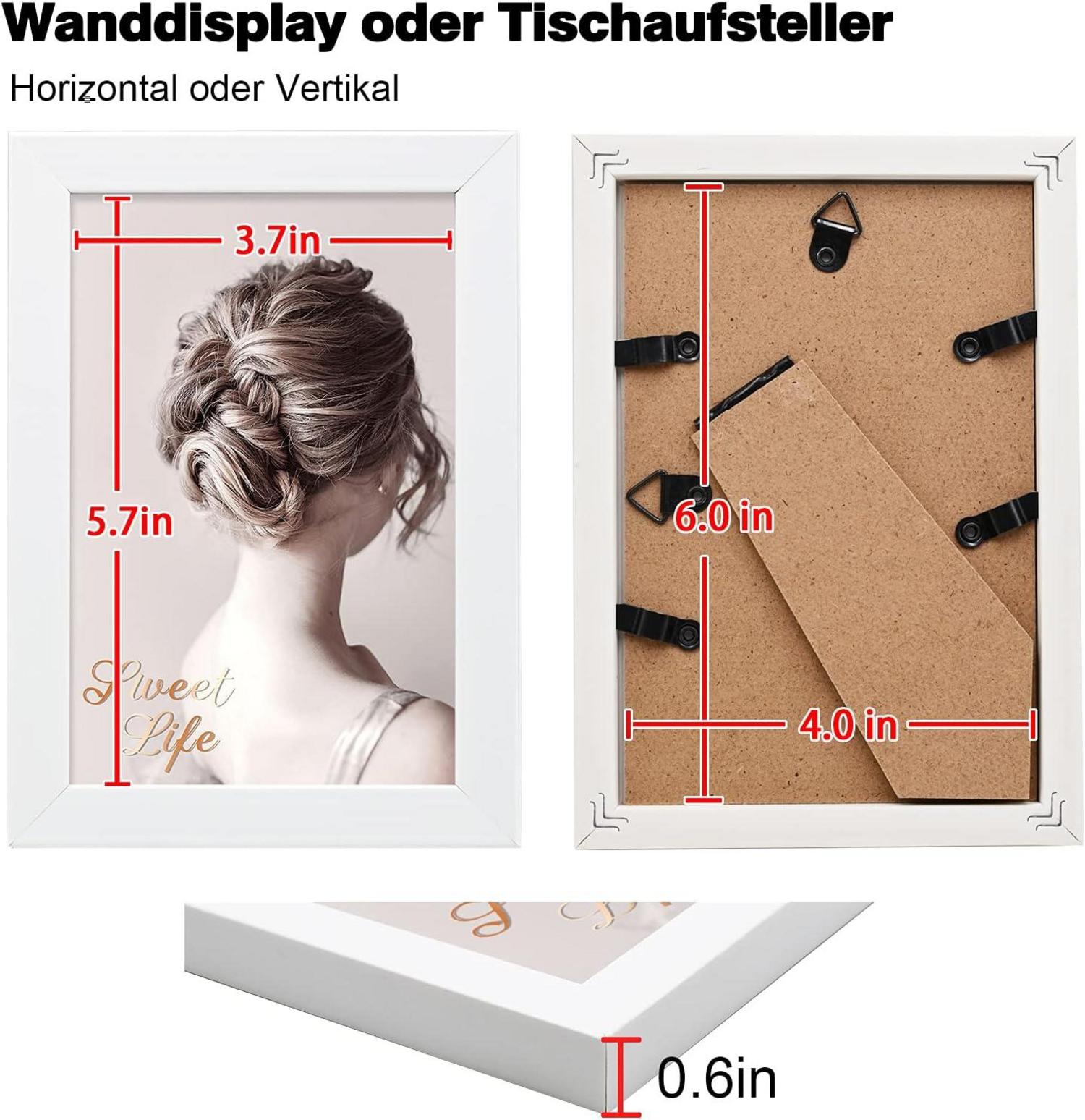 Egofine Picture Frame 10x15 cm Set of 6 Robust Wood